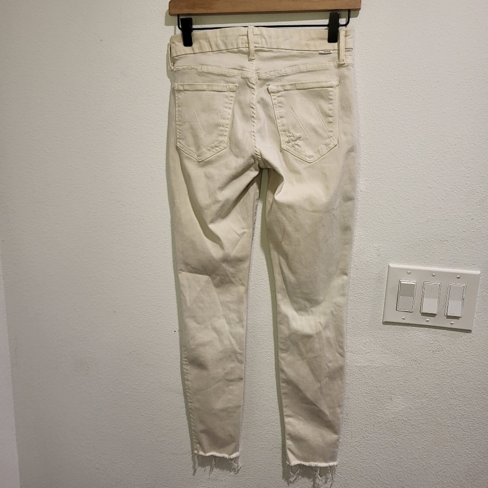 MOTHER Jeans, Looker ankle fray SIZE 26 IN WHITE - Picture 5 of 9